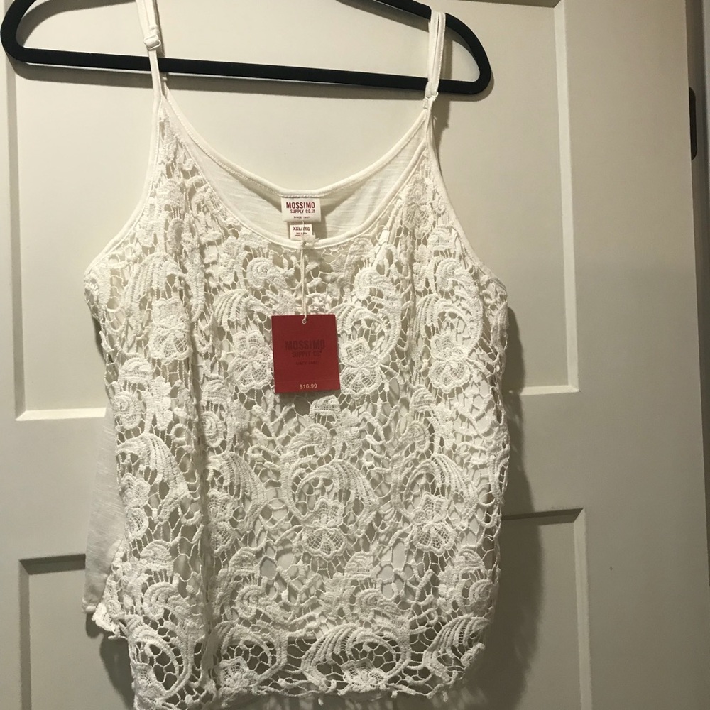 Cream crocheted tank top